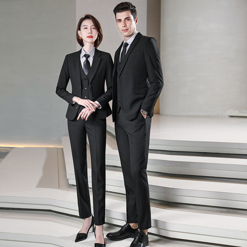 Black Business Suit Sets for Men & Women – Formal Uniform Blazers for Office, Hotel, School, Casino, Real Estate & Conferences