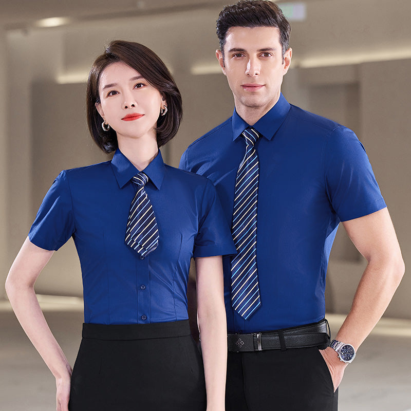 White Bamboo Uniform Shirts with Logo – Hotel, Office, School Workwear