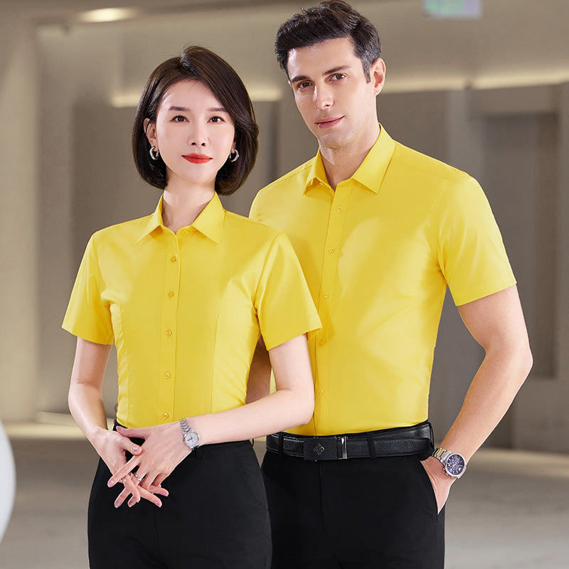 White Bamboo Uniform Shirts with Logo – Hotel, Office, School Workwear