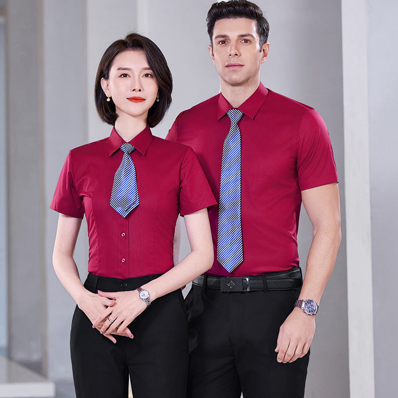 White Bamboo Uniform Shirts with Logo – Hotel, Office, School Workwear