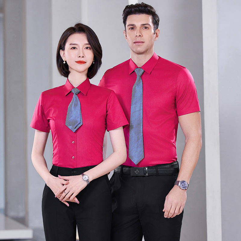 White Bamboo Uniform Shirts with Logo – Hotel, Office, School Workwear