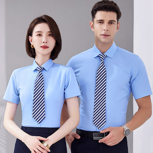Modal Custom Light Blue Shirts for Office, School, Hotel – Logo Embroidery