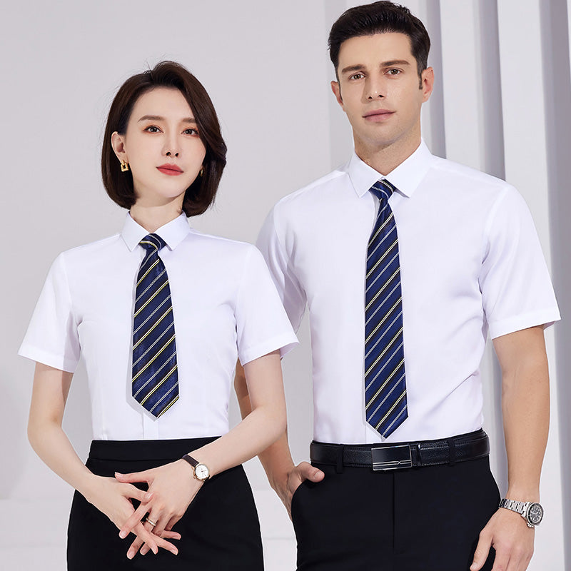 100% Cotton Non-Iron Stretch Shirts with Custom Logo – Office, School, Hotel