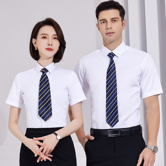 100% Cotton Non-Iron Stretch Shirts with Custom Logo – Office, School, Hotel
