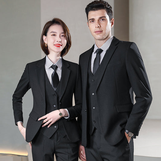 Black Business Suit Sets for Men & Women – Formal Uniform Blazers for Office, Hotel, School, Casino, Real Estate & Conferences