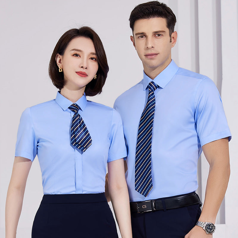 100% Cotton Non-Iron Stretch Shirts with Custom Logo – Office, School, Hotel