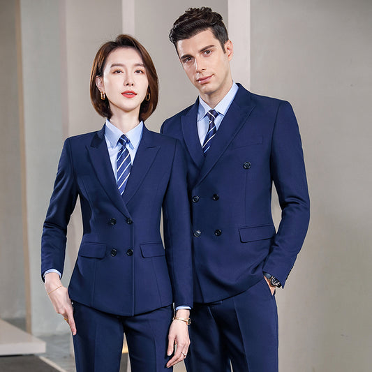 Double-Breasted Suit Sets for Men & Women – Formal Business Uniform Blazers for Office, Hotel, School, Casino, Real Estate & Corporate Events