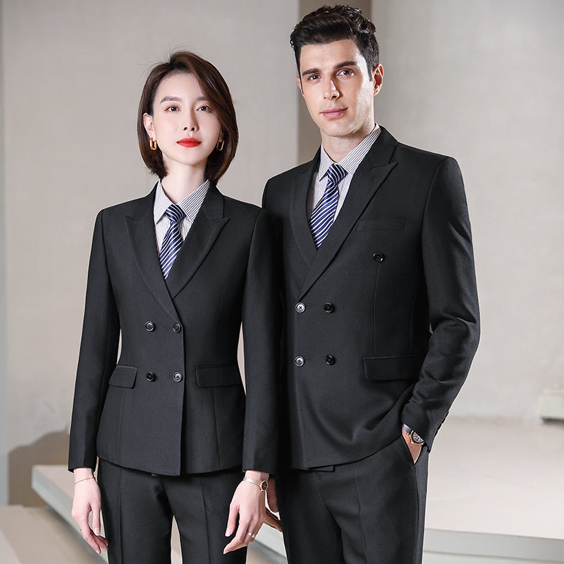 Double-Breasted Suit Sets for Men & Women – Formal Business Uniform Blazers for Office, Hotel, School, Casino, Real Estate & Corporate Events