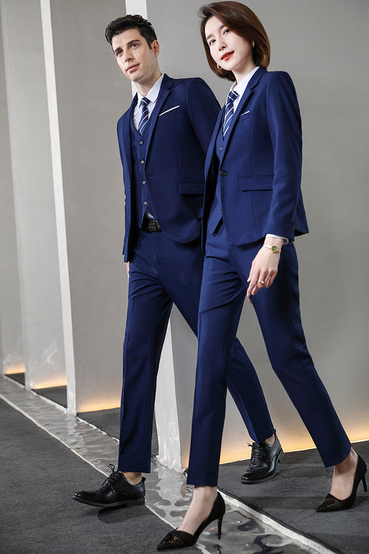 Royal blue Business Suit Sets for Men & Women – Formal Uniform Blazers for Office, Hotel, School, Casino, Real Estate & Conferences