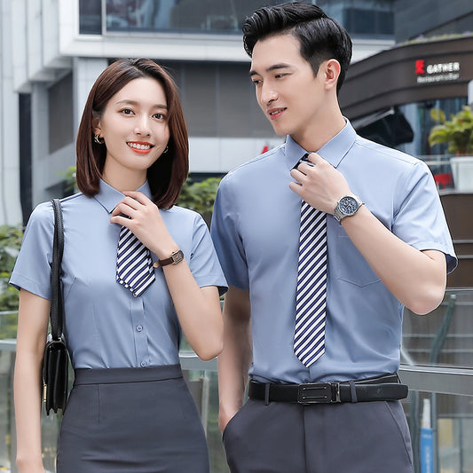 Bamboo Work Shirts with Custom Logo – Office, School, Casino, Hotel Wear Light Gray