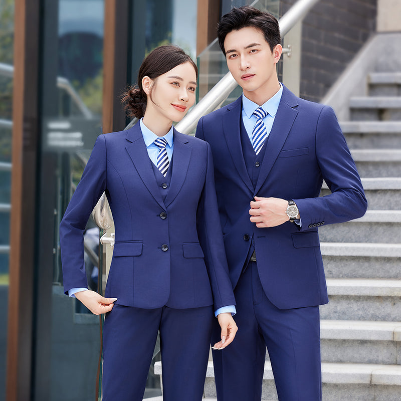 Navy Blue Business Suit Set for Men & Women - Professional Workwear for 4S Showrooms, Real Estate, Teachers, Hotels, Casinos, Corporate & Conference Events - Custom Embroidery & Logo Printing